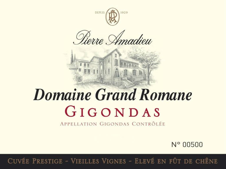 Bottle of Amadieu Domaine Grand Romane Gigondas Cuvee Prestige 2011