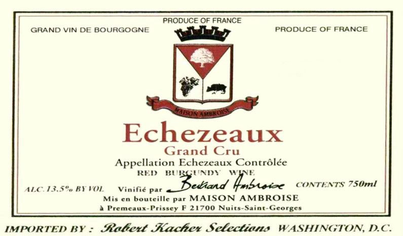 Bottle of Ambroise Clos Vougeot Grand Cru 2009