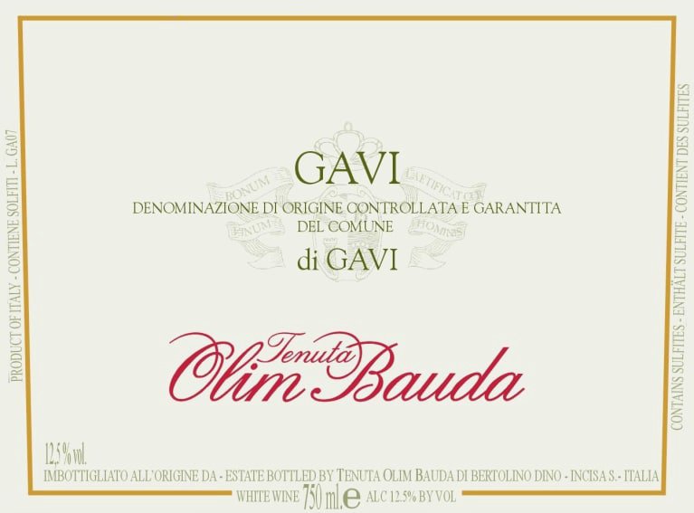 Bottle of Bauda Tenuta Olim Bauda Gavi Di Gavi DOCG 2024