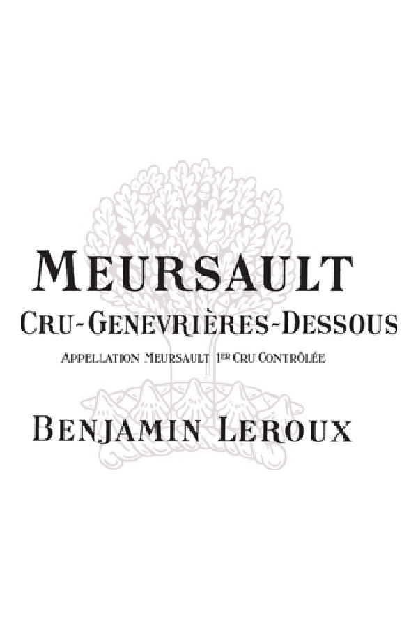 Bottle of Benjamin Leroux Benjamin Leroux Meursault 1er Cru le Genevrieres Dessous 2018