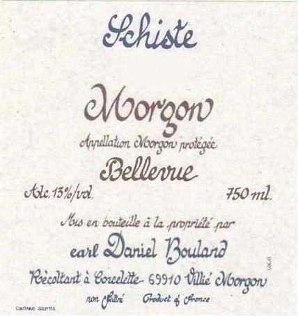 Bottle of Bouland Domaine Daniel Bouland Morgon Schiste Bellevue 2018