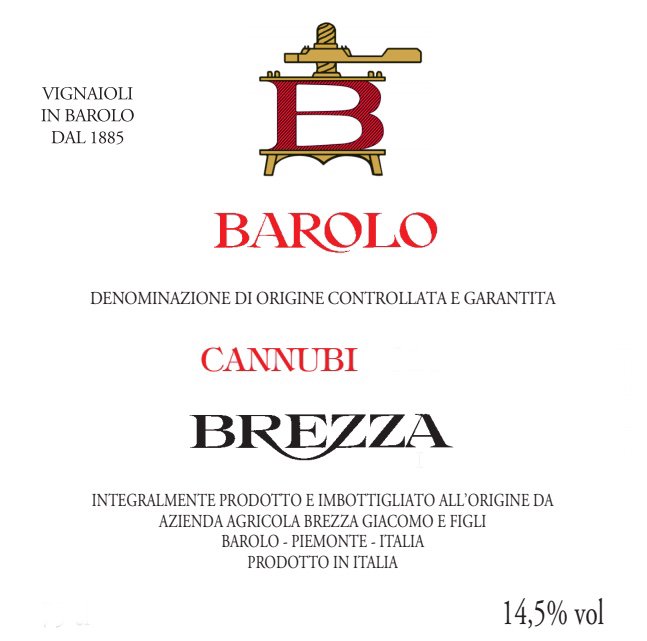 Bottle of Brezza Giacomo Brezza Barolo Cannubi DOCG 2019