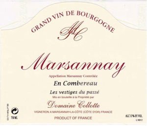 Bottle of Collotte Domaine Collotte Marsannay en Combereau 2020
