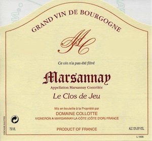 Bottle of Collotte Domaine Collotte Marsannay le Clos de Jeu 2019