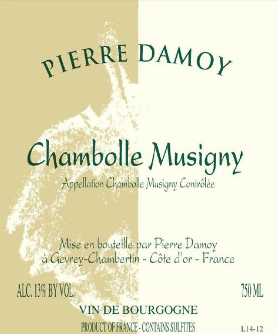 Bottle of Damoy Domaine Pierre Damoy Chambolle Musigny 2019
