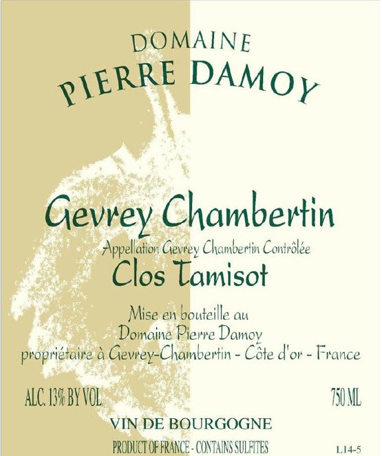 Bottle of Damoy Domaine Pierre Damoy Gevrey Chambertin Clos Tamisot 2018