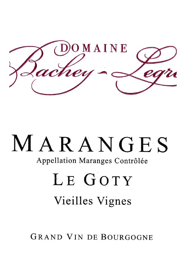 Bottle of Bachey-Legros Domaine Bachey-Legros Maranges le Goty Vieilles Vignes 2022