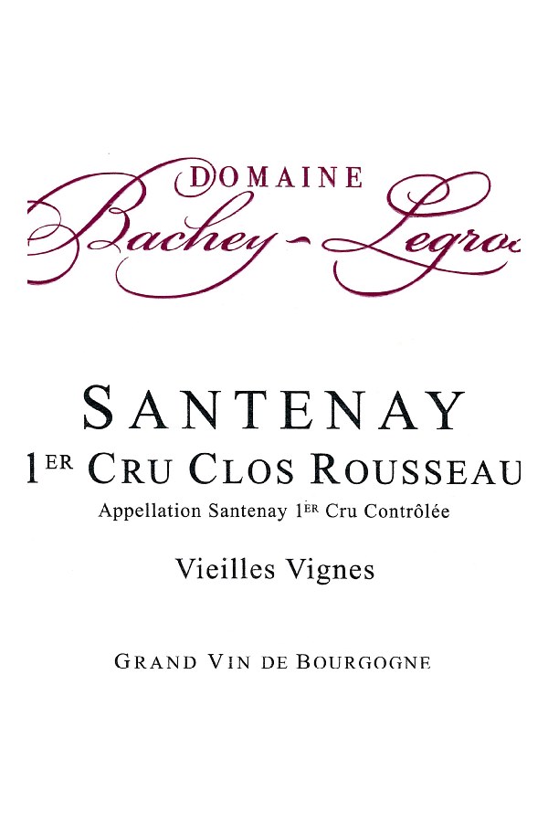 Bottle of Bachey-Legros Domaine Bachey-Legros Santenay 1er Cru Clos Rousseau Vieilles Vignes 2022