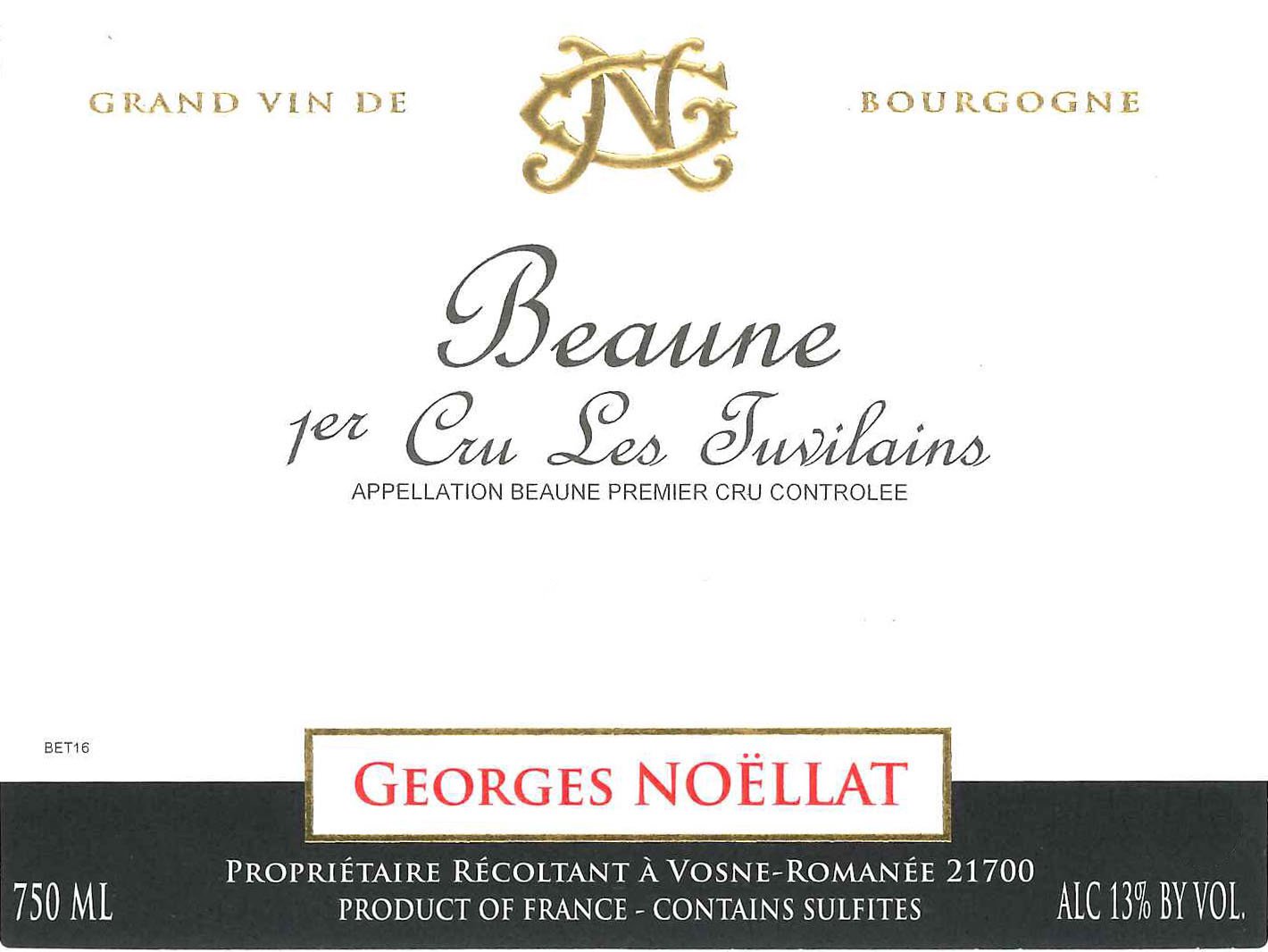 Bottle of Domaine Georges Noellat Beaune 1er Cru les Tuvilains 2019