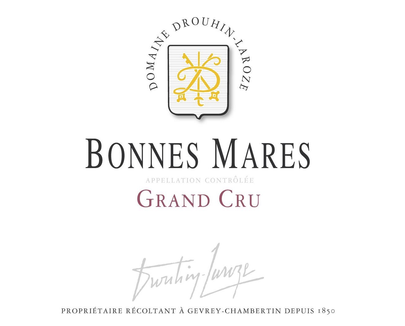 Bottle of Drouhin-Laroze Domaine Drouhin-Laroze Bonnes Mares Grand Cru 2018
