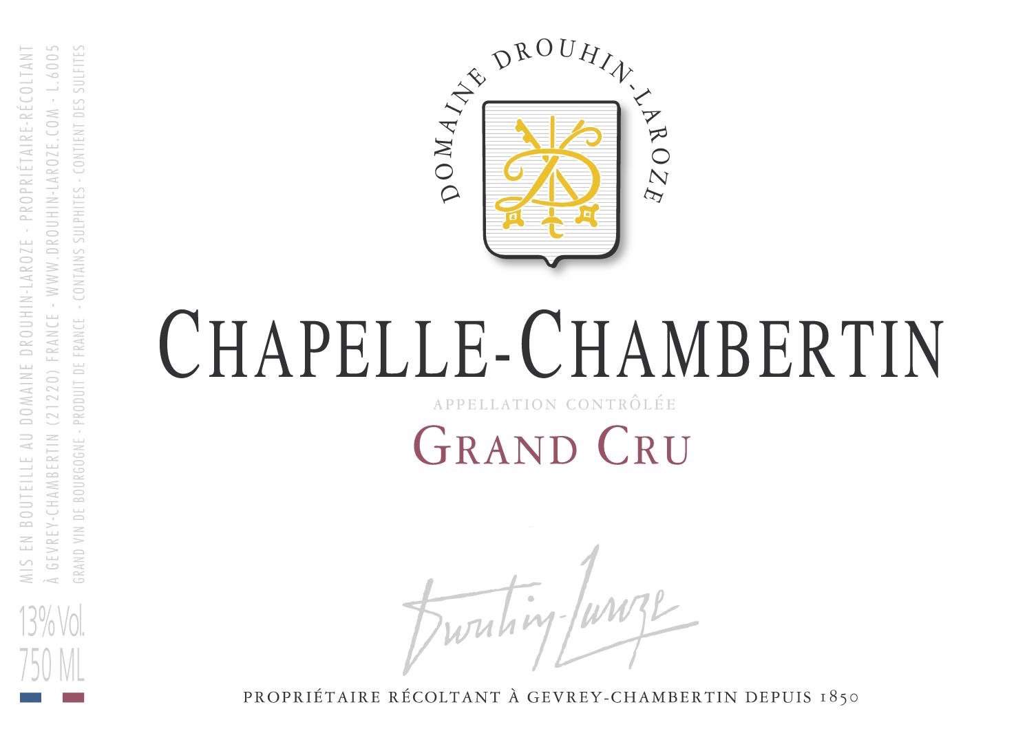 Bottle of Drouhin-Laroze Domaine Drouhin-Laroze Chapelle Chambertin Grand Cru 2019