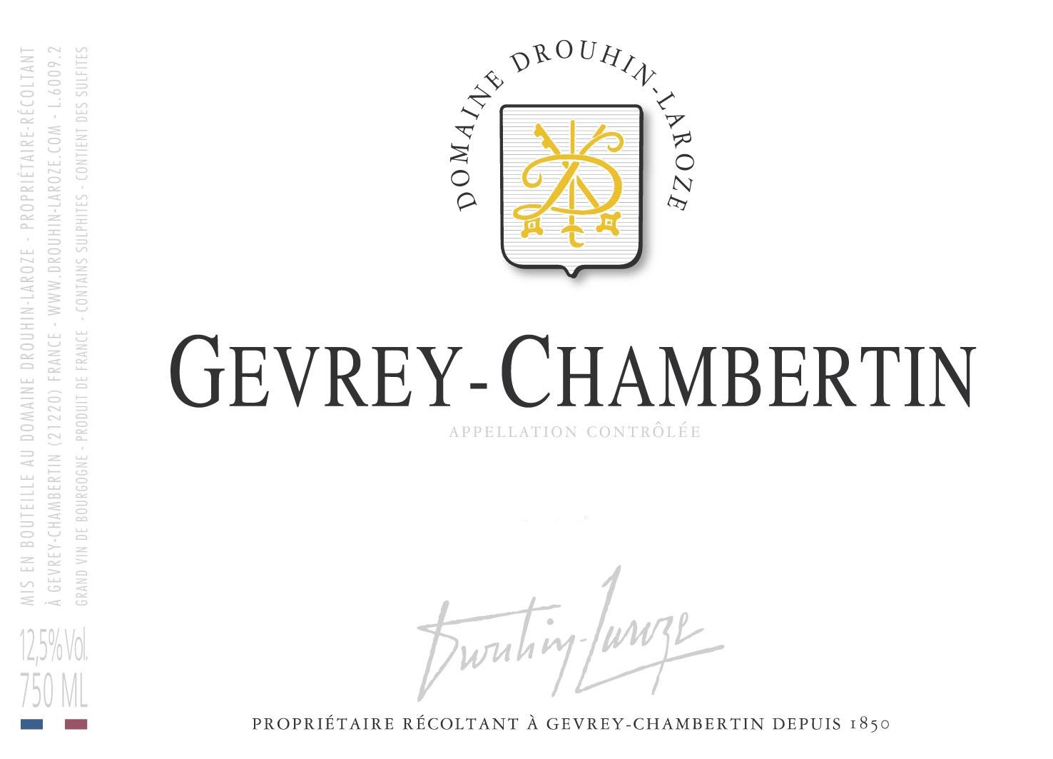 Bottle of Drouhin-Laroze Domaine Drouhin-Laroze Gevrey Chambertin 1er Cru Clos Prieur 2019