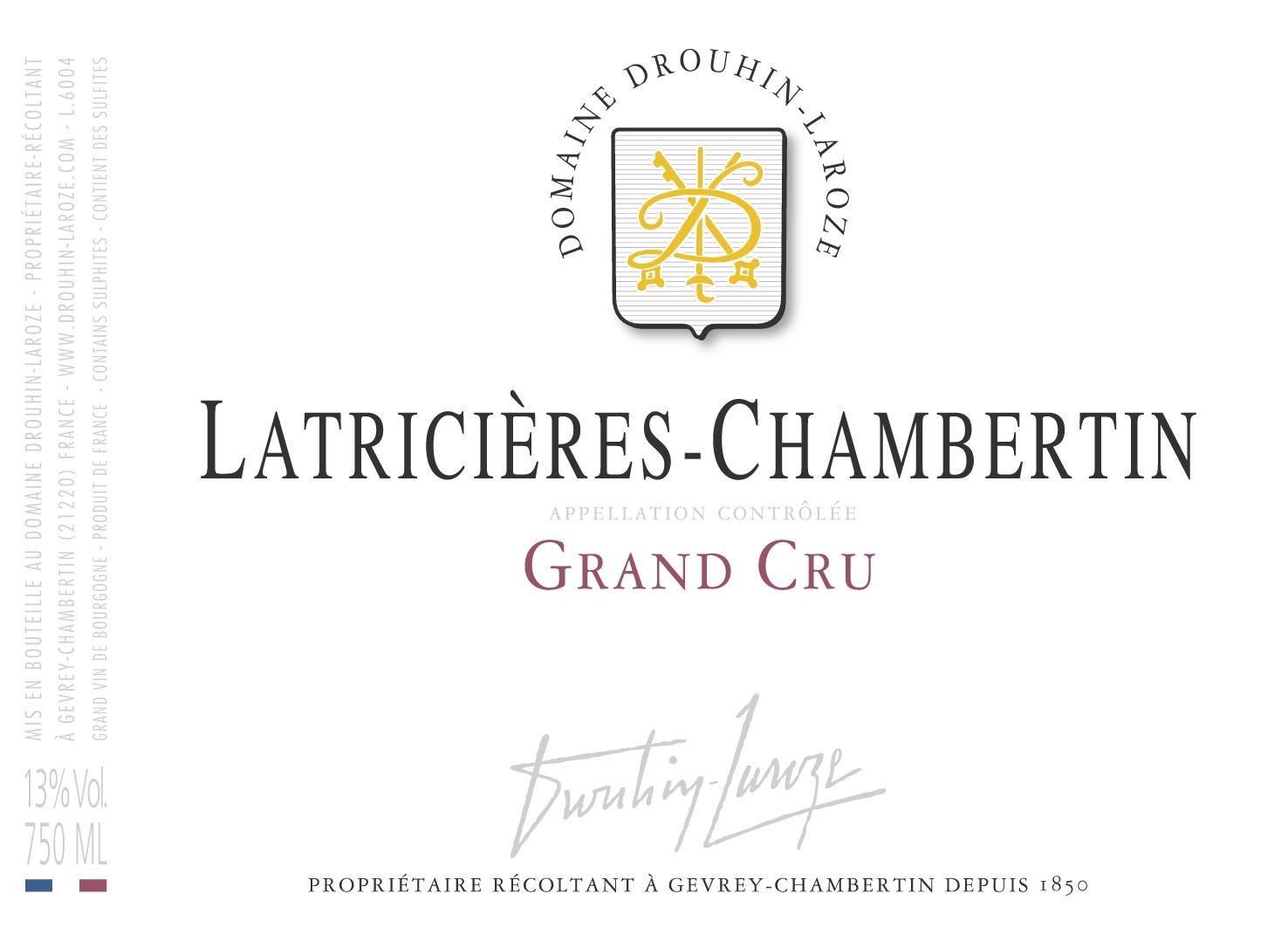Bottle of Drouhin-Laroze Domaine Drouhin-Laroze Latricieres Chambertin Grand Cru 2019