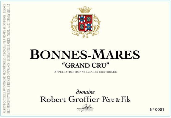 Bottle of Groffier Domaine Robert Groffier Bonnes Mares Grand 2021