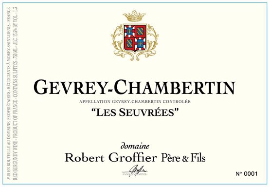 Bottle of Groffier Domaine Robert Groffier Gevrey Chambertin les Seuvrees 2020