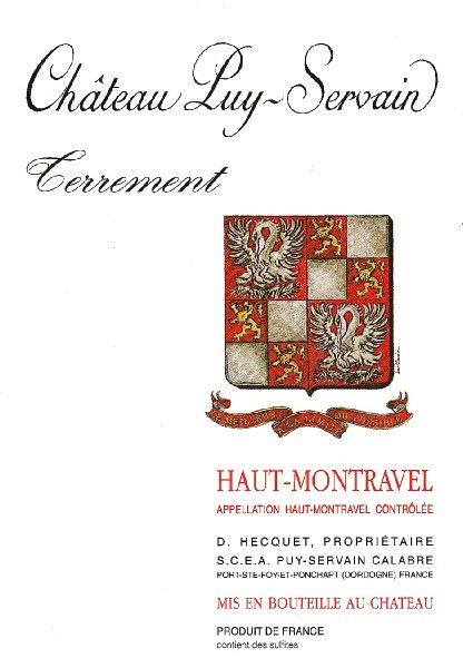 Bottle of Hecquet Château Puy-Servain Terremont(molleux) 2015
