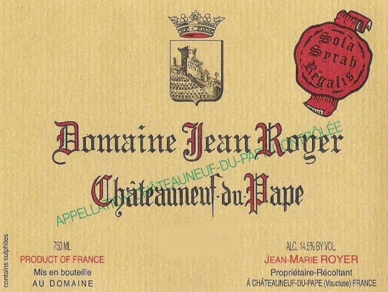 Bottle of Jean Royer Domaine Jean Royer Chateauneuf du Pape Cuvee Prestige 2020