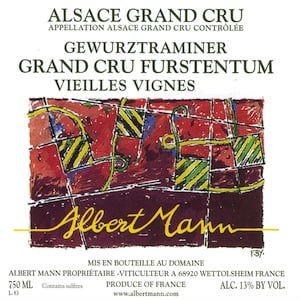 Bottle of Mann Albert Mann Gewurztraminer Furstentum Grand Cru Vieilles Vignes 2012