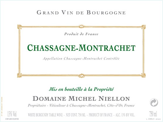 Bottle of Michel Niellon Domaine Michel Niellon Chassagne Montrachet 1er Cru Clos Saint Jean Blanc 2020