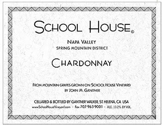 Bottle of School House Vineyard Chardonnay 2013