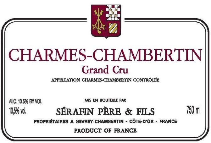Bottle of Serafin Charmes Chambertin 2004