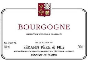 Bottle of Serafin Pere et Fils Bourgogne Rouge 2012